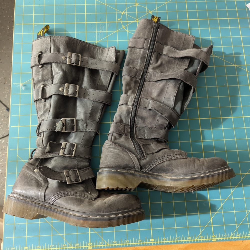 Dr. Martens Phina Buckle Strap Knee High Boots